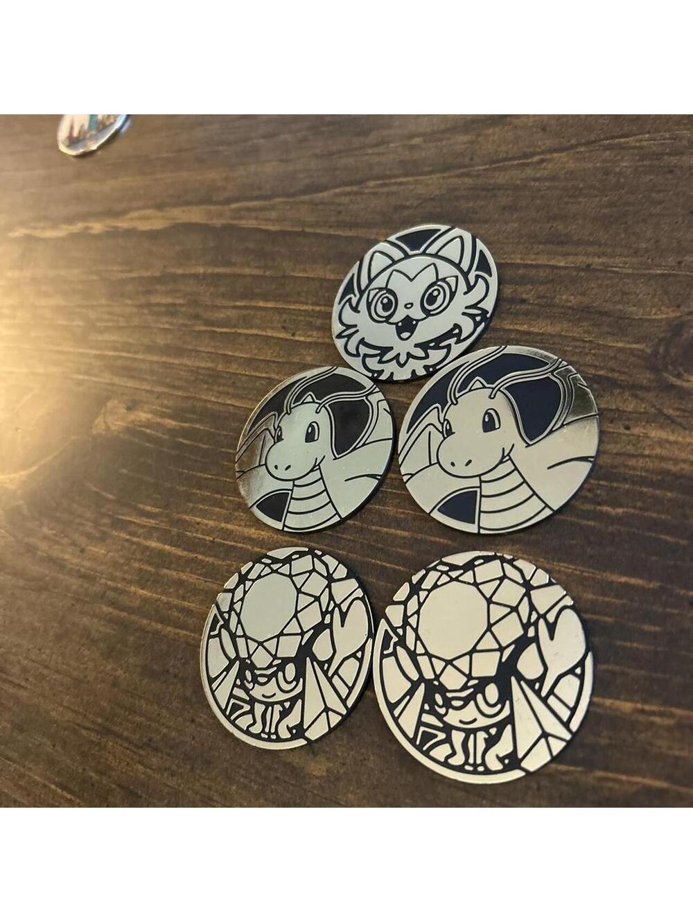 Pokémon Sprigatito, Dragonite, Mega Diancie Battle Flip coin set.